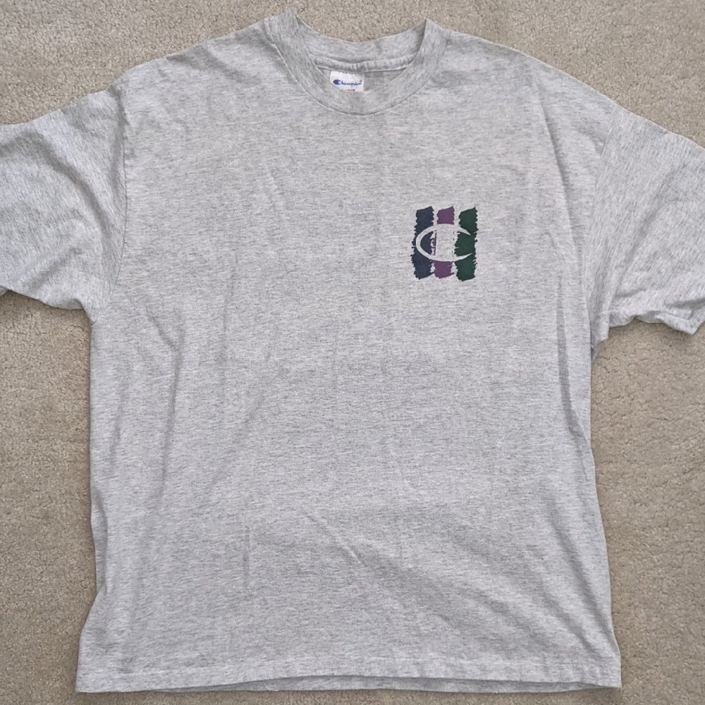 Vintage Champion gray logo t-shirt XL